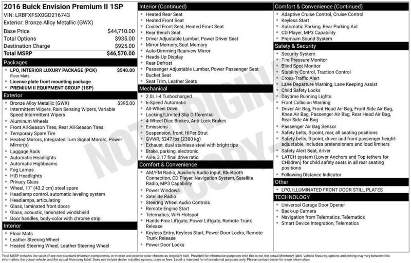 2016 Buick Envision Premium II