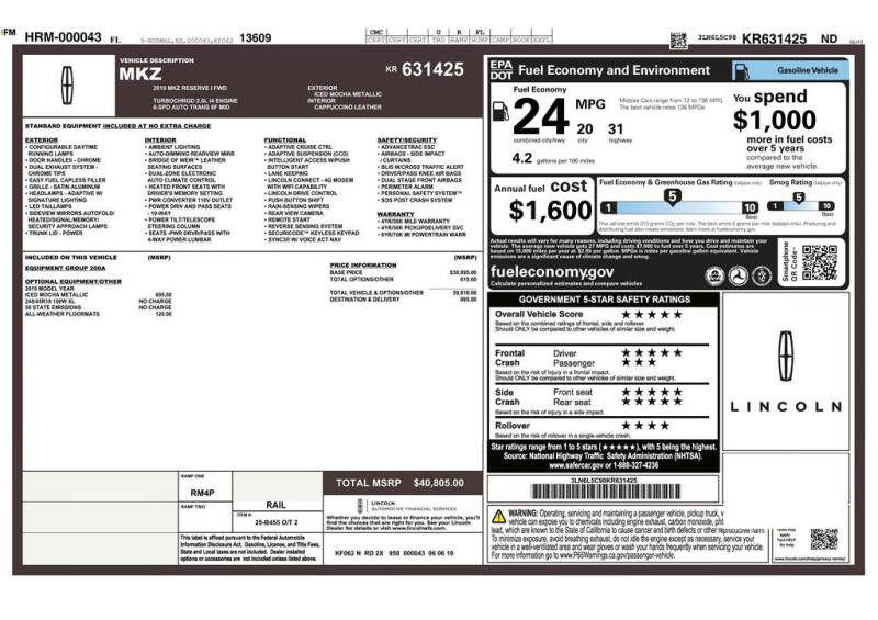 2019 Lincoln MKZ Reserve I