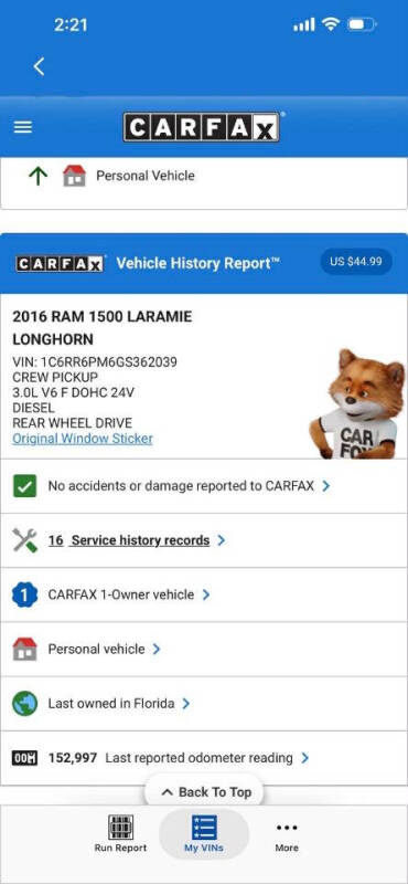 2016 RAM 1500 Laramie Longhorn