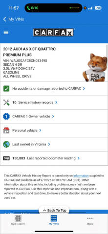 2012 Audi A6 3.0T quattro Premium Plus