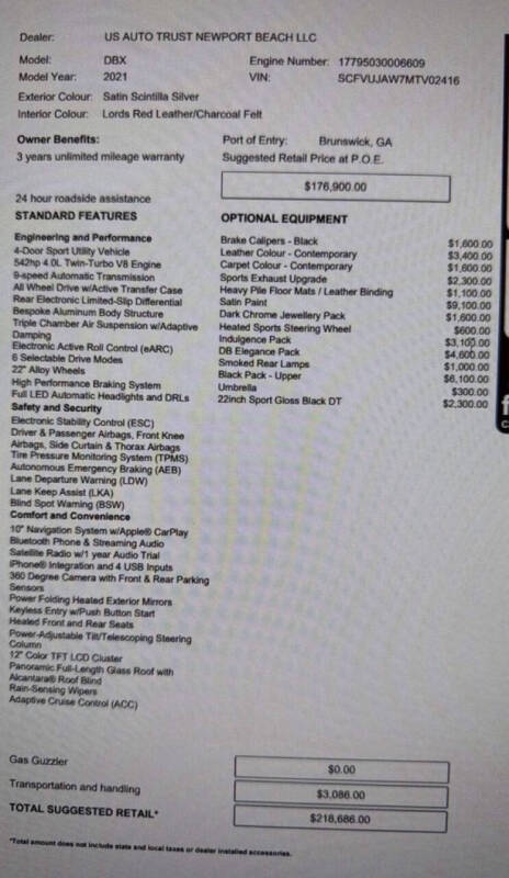 2021 Aston Martin DBX