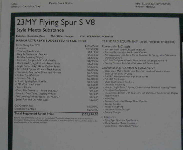 2023 Bentley Flying Spur V8