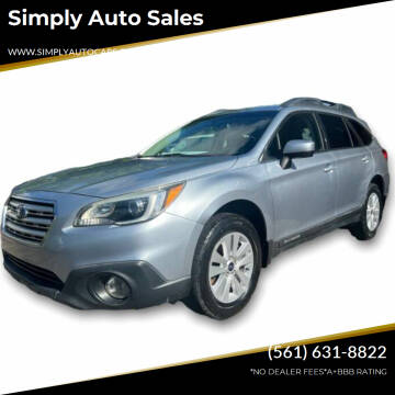 2015 Subaru Outback for sale at Simply Auto Sales in Palm Beach Gardens FL