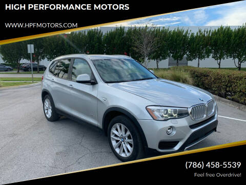 2016 BMW X3 for sale at HIGH PERFORMANCE MOTORS in Hollywood FL