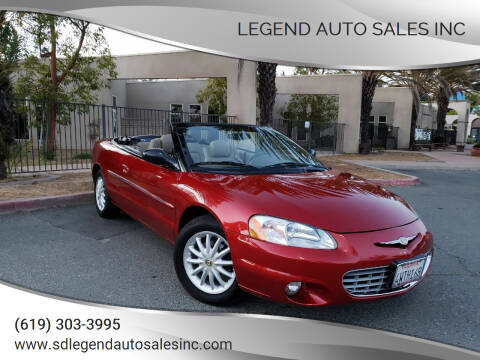 2002 Chrysler Sebring for sale at Legend Auto Sales Inc in Lemon Grove CA