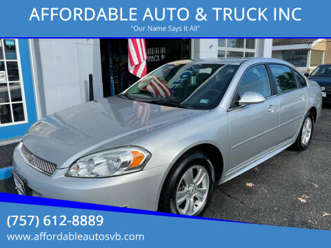 2013 Chevrolet Impala for sale at AFFORDABLE AUTO & TRUCK INC in Virginia Beach VA