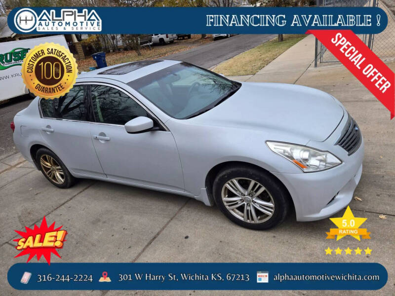 2012 Infiniti G37 Sedan for sale at ALPHA AUTOMOTIVE LLC in Wichita KS