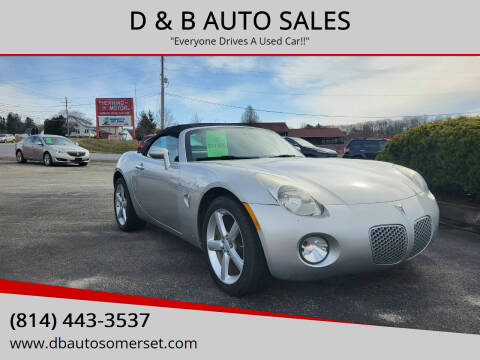 2009 Pontiac Solstice for sale at D & B AUTO SALES in Somerset PA