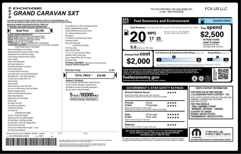 2020 Dodge Grand Caravan SXT photo 8