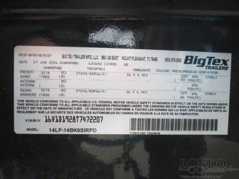 2026 Big Tex Trailer Dump 14LP-14BK6SIRPD