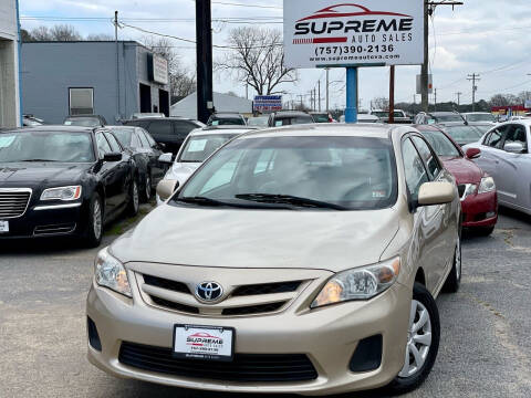 2011 Toyota Corolla for sale at Supreme Auto Sales in Chesapeake VA