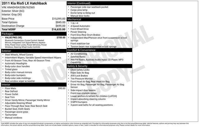 2011 Kia Rio5 LX