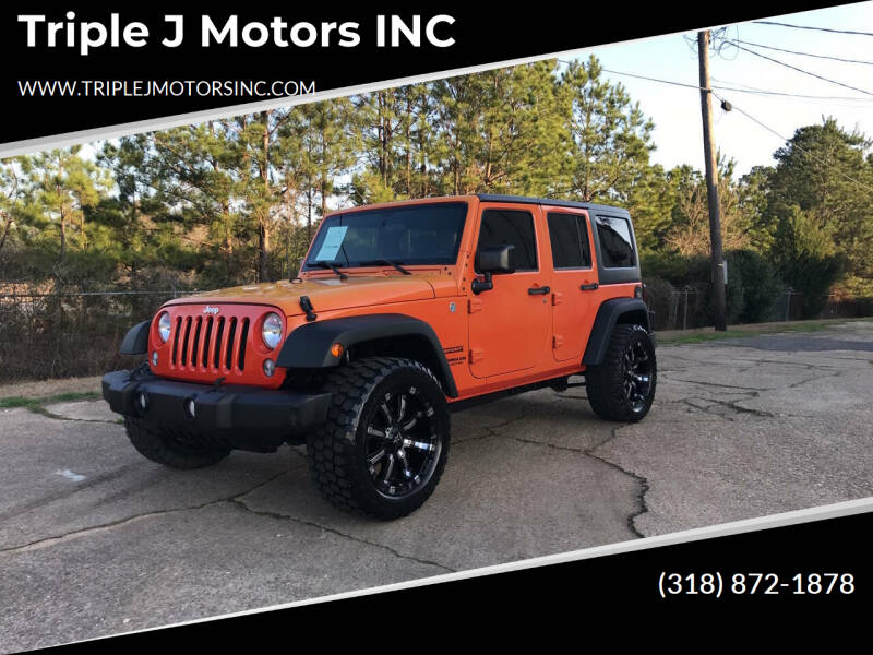 2015 Jeep Wrangler Unlimited for sale at Triple J Motors INC in Mansfield LA