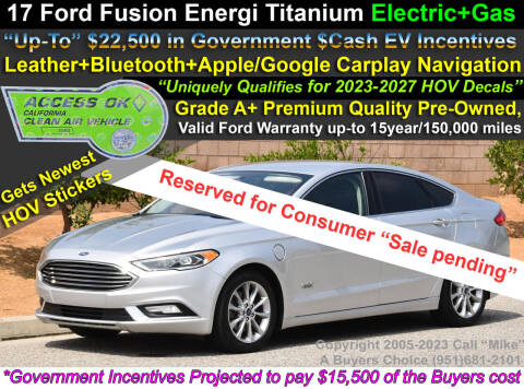 2017 Ford Fusion Energi for sale at A Buyers Choice in Jurupa Valley CA