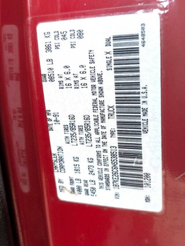 1992 Dodge RAM 250 LE