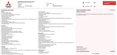 2024 Mitsubishi Mirage ES