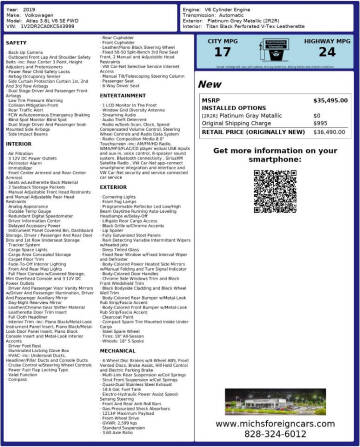 2019 Volkswagen Atlas V6 SE