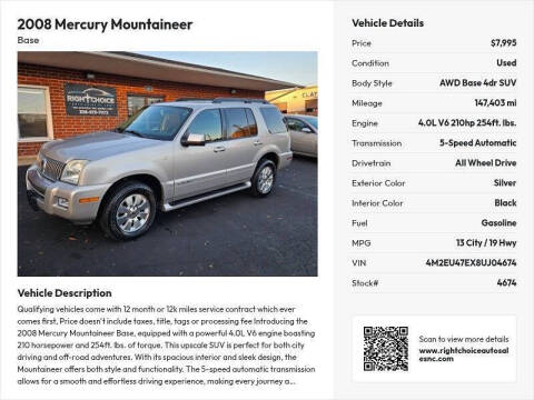 2008 Mercury Mountaineer Premier