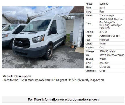 dually cargo van for sale