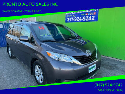 2013 Toyota Sienna for sale at PRONTO AUTO SALES INC in Indianapolis IN
