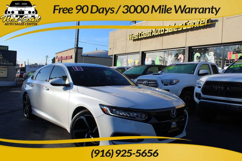 2018 Honda Accord for sale at West Coast Auto Sales Center in Sacramento CA