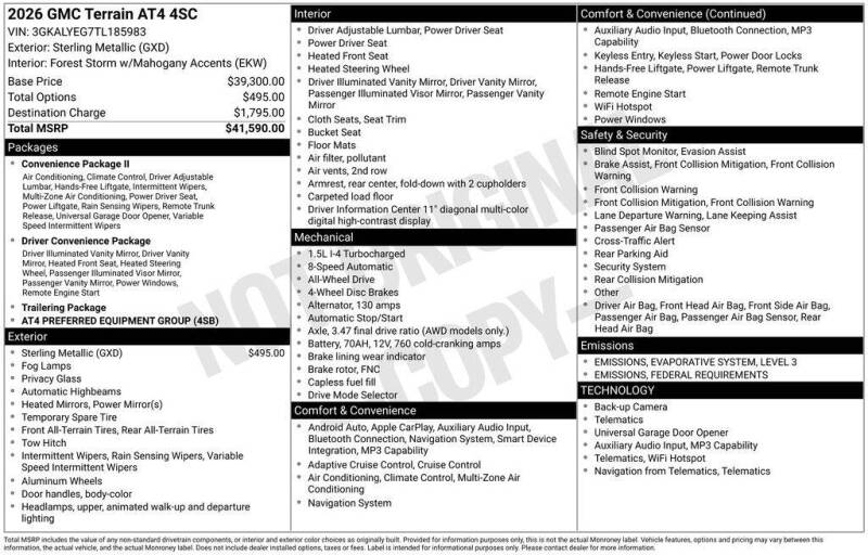 2026 GMC Terrain AT4