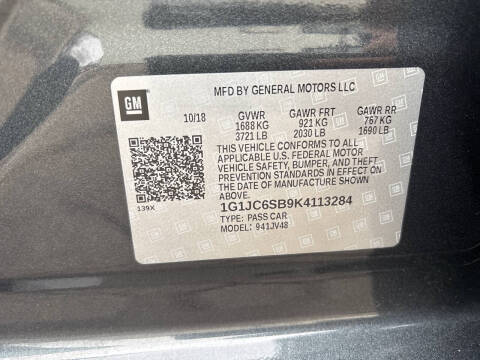 2019 Chevrolet Sonic LT Manual