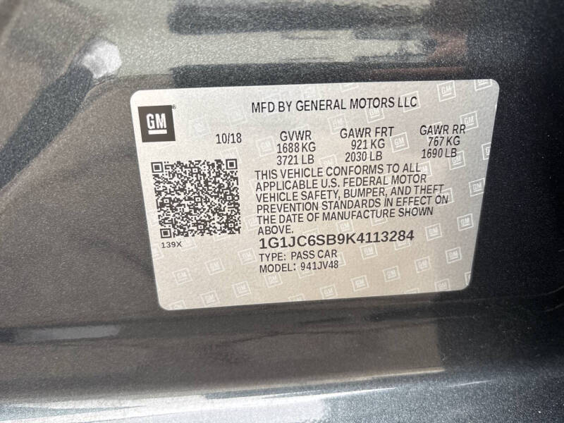 2019 Chevrolet Sonic LT Manual