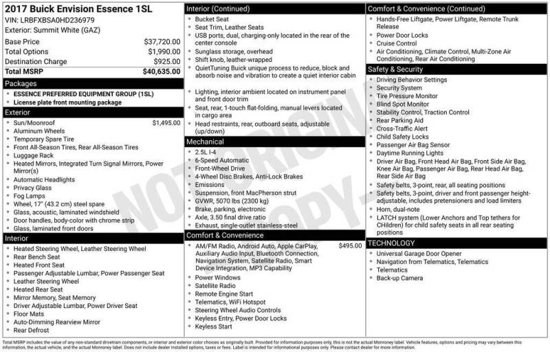 2017 Buick Envision Essence