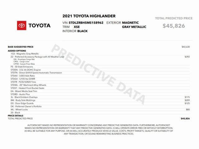 2021 Toyota Highlander XSE