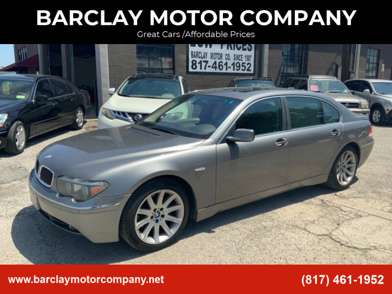 2004 BMW 7 Series for sale at BARCLAY MOTOR COMPANY in Arlington TX