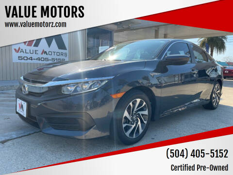 2017 Honda Civic for sale at VALUE MOTORS in Kenner LA
