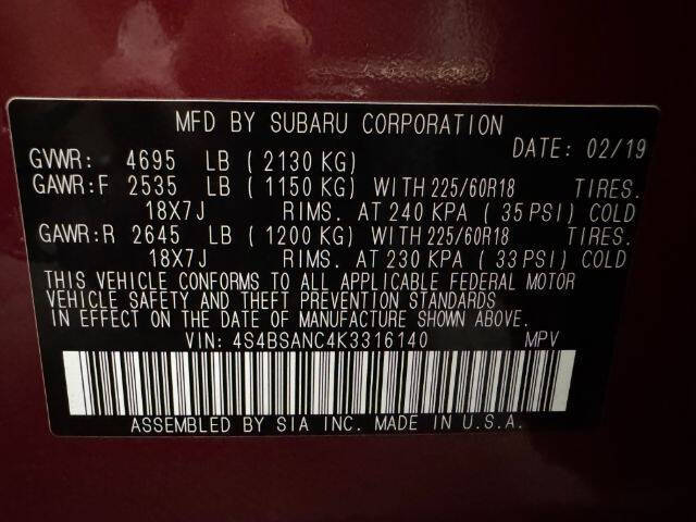 2019 Subaru Outback 2.5i Limited