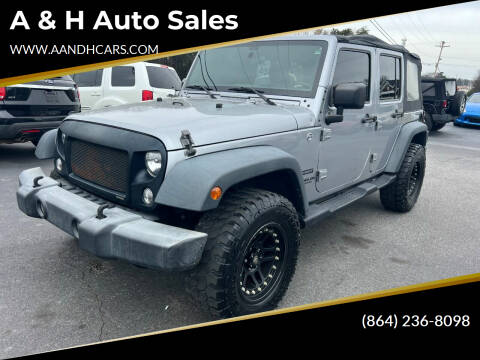 2015 Jeep Wrangler Unlimited for sale at A & H Auto Sales in Greenville SC