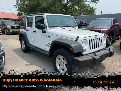 2017 Jeep Wrangler Unlimited for sale at High Desert Auto Wholesale in Albuquerque NM
