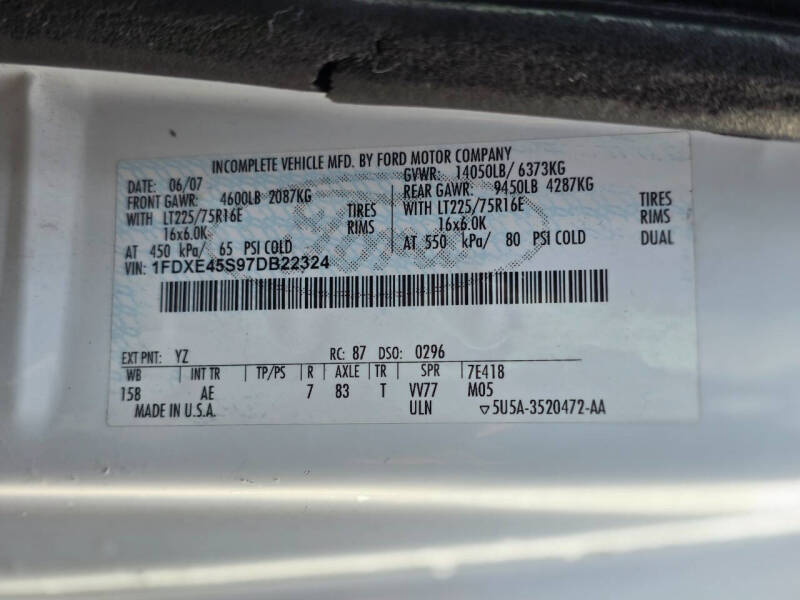 2007 Ford E-Series E-450 SD