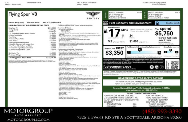 2015 Bentley Flying Spur V8