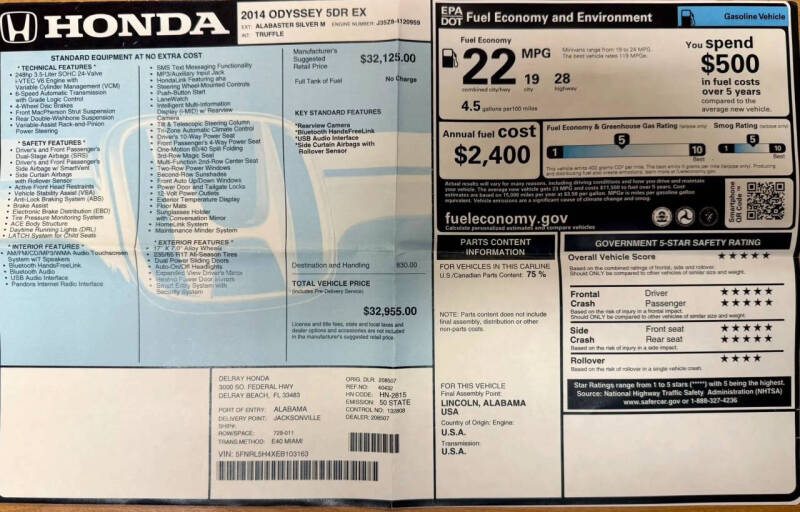 2014 Honda Odyssey EX