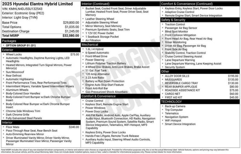 2025 Hyundai Elantra Hybrid Limited