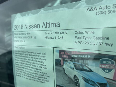 2018 Nissan Altima 2.5 SR