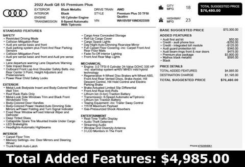 2022 Audi Q8 quattro Premium Plus 55 TFSI