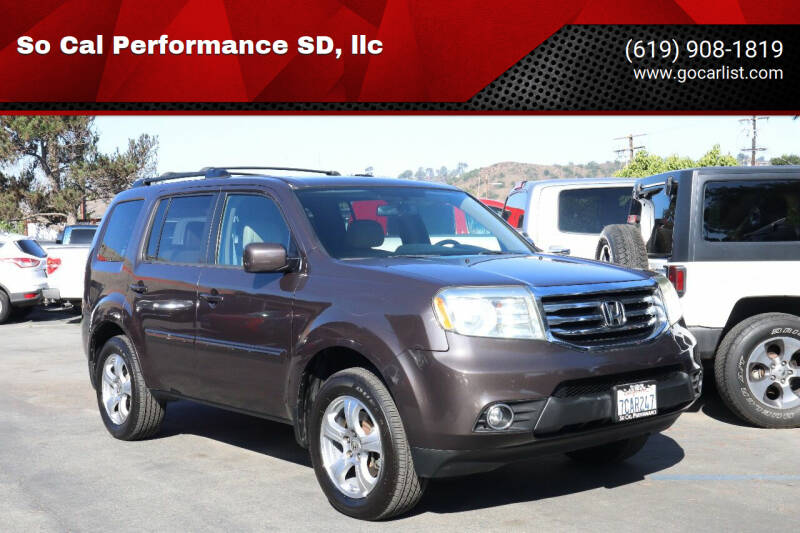 2013 Honda Pilot for sale at So Cal Performance SD, llc in San Diego CA