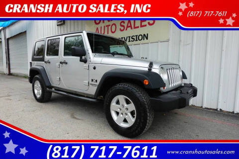 2008 Jeep Wrangler Unlimited for sale at CRANSH AUTO SALES, INC in Arlington TX