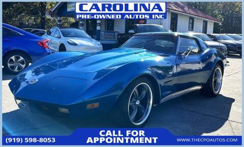 1973 Chevrolet Corvette for sale at Carolina Pre-Owned Autos Inc in Durham NC