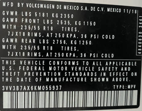 2019 Volkswagen Tiguan SE