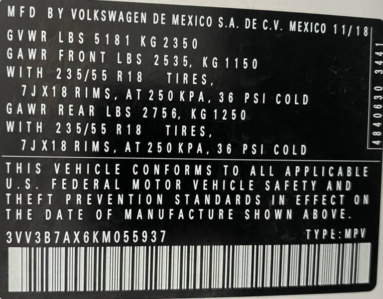 2019 Volkswagen Tiguan SE