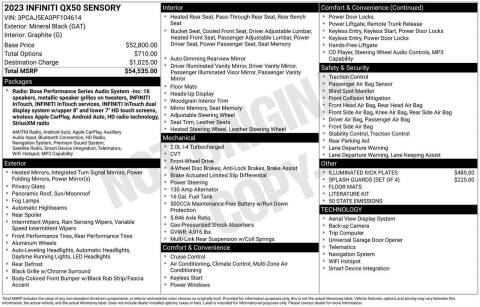 2023 Infiniti QX50 Sensory