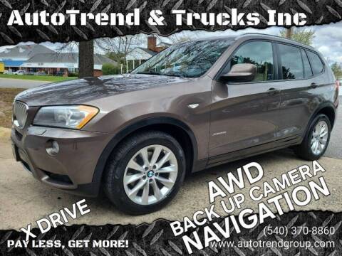 2014 BMW X3 for sale at AutoTrend & Trucks Inc in Fredericksburg VA
