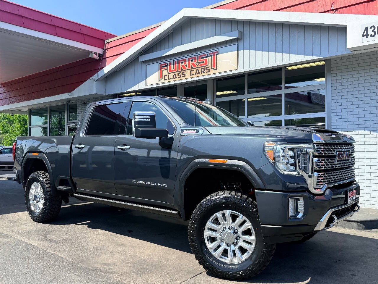 Hunter Metallic 2022 GMC Sierra 2500HD Denali Crew Cab 4WD Pickup Truck Four-Wheel Drive Automatic