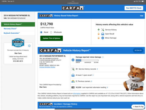 2014 Nissan Pathfinder SL
